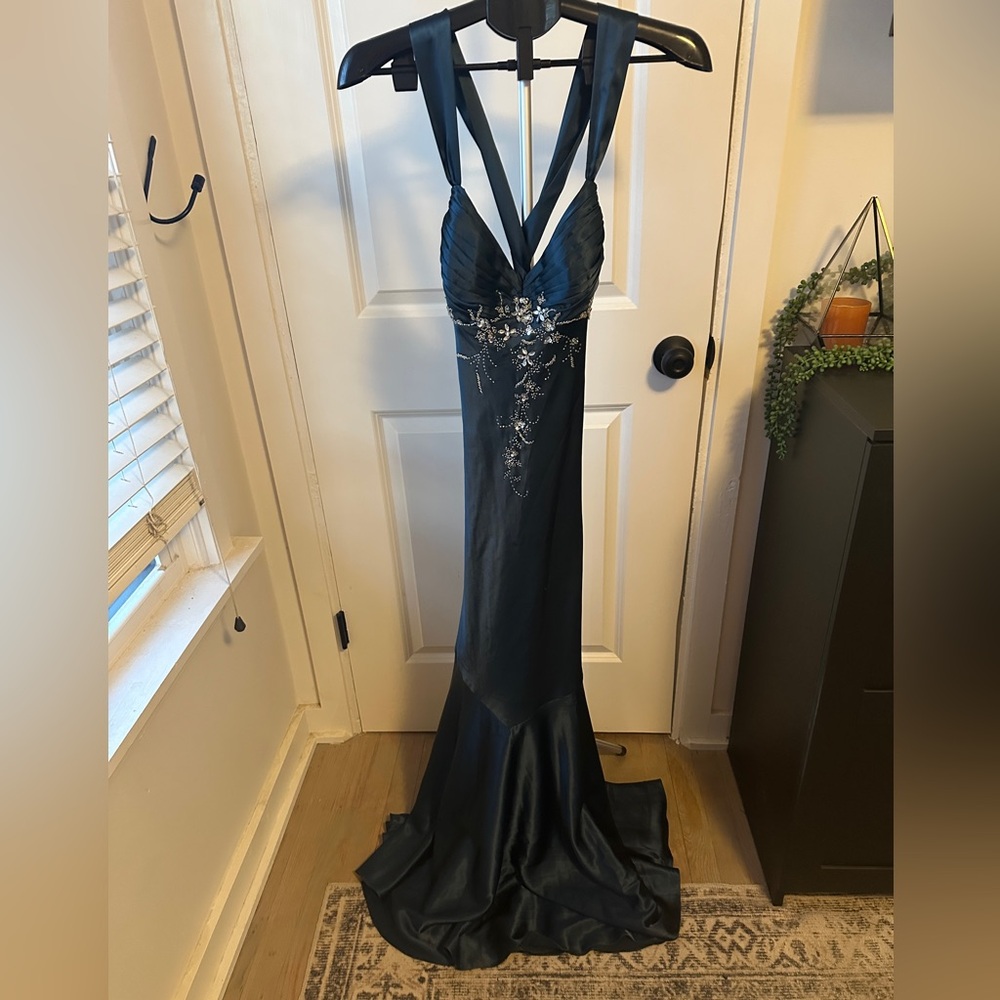 Dave & Johnny Size 3/4 Navy Dress Low Back With Twist